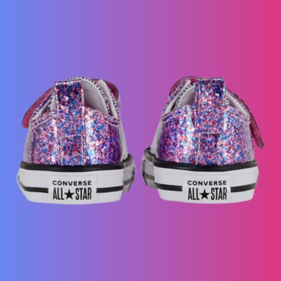 NWOB Toddler Converse Coated Glitter OX Chuck Taylor All Star Sneakers Size 6C - Picture 3 of 6